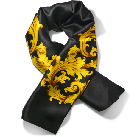 foulard classico in pura seta colore nero